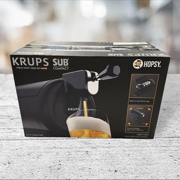 Krups The SUB Compact Draught Beer Dispenser Keg Man Cave Pub Machine Black - Picture 3 of 7